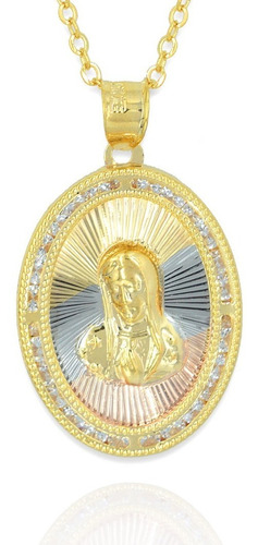 Medalla Virgen Rostro. Oro Laminado 14k, Primera Comunión