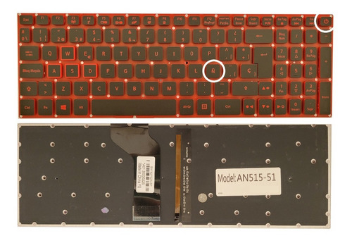 Teclado Acer Nitro 5 An515-51 An515-52 An515-53 Backlit Sp