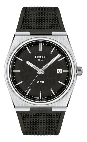 Reloj Hombre Tissot T137.410.17.051.00 Prx Color De La Correa Negro Color Del Bisel Plateado Color Del Fondo Negro