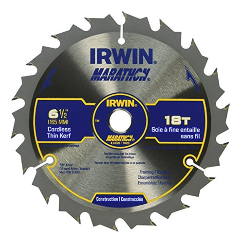 Irwin Tools Marathon Hoja De Sierra Circular Inalámbrica De 
