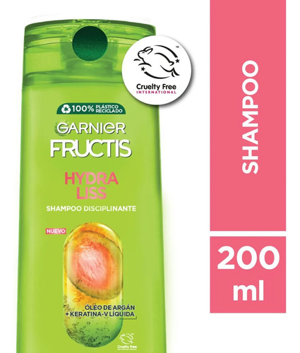 Garnier Fructis Hydra Liss Shampoo Oleo Argan Keratina 200ml