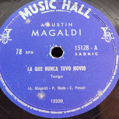 Pasta Agustin Magaldi 15128 Music Hall C569