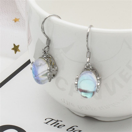 Xc Pendientes Redondos De Cristal Vintage Para Mujer