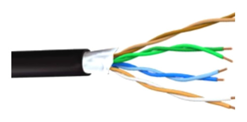 Cabo Multicameras 4 Pares 24 Awg Blindado Preto 100m Telecam