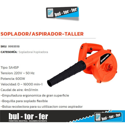 Imagen 2 de 5 de Sopladora Aspiradora Dowen Pagio Eléctrica 600w