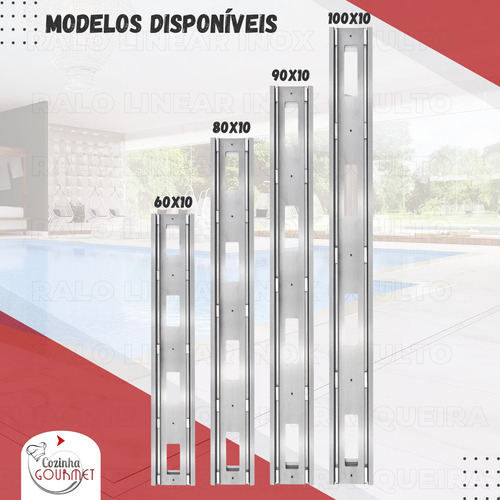 Ralo Linear Infinito 90 X 10cm Oculto Inox 304 Área Externa