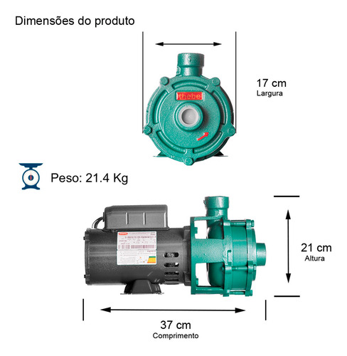 Bomba Thebe / Weg Monofásica P-11/2 Noryl 1 Cv 127/220v