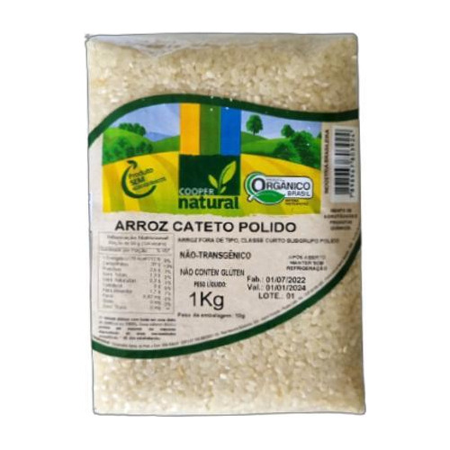 Kit 6x: Arroz Cateto Polido Orgânico Coopernatural 1kg