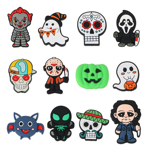 12 Cuentas Focales De Silicona De Halloween Para Boligrafos,