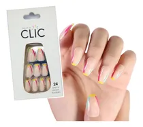 Comprar Uñas Postizas Press On Autoadhesivas Coffin - Francés Color Francés Colores Coffin Francés