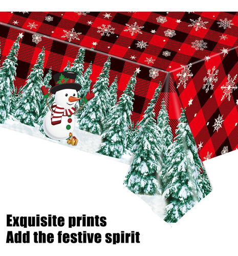 Mantel Grueso Desechable Con Forma De Muñeco De Nieve, Mesa