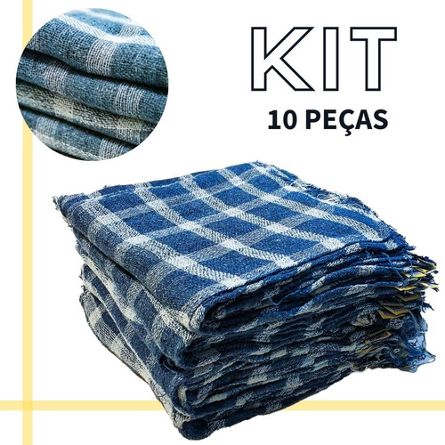 Kit 10 Peças De Pano De Chão Para Limpeza Xadrez Atacado