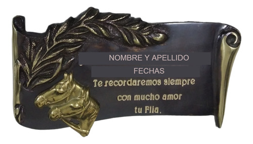 Placas De Bronce N° 23 Pergamino Con Cabeza De Caballo