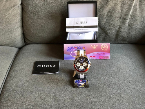 Relogio Guess W1107g2 Prata Original Completo Com Caixa