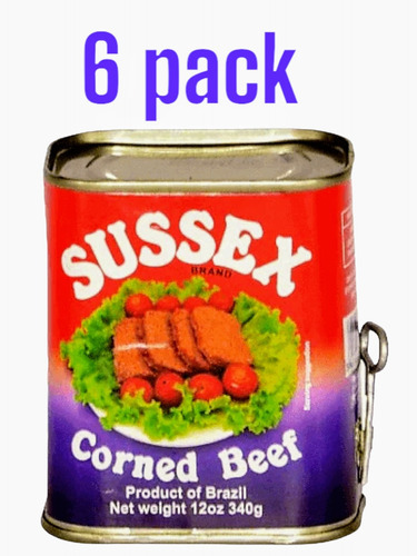 6 Corned Beef Sussex 340g Brasil Picadillo De Carne