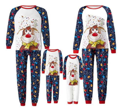 Feliz Navidad Ciervo Estampado Traje De Pijama Familiar
