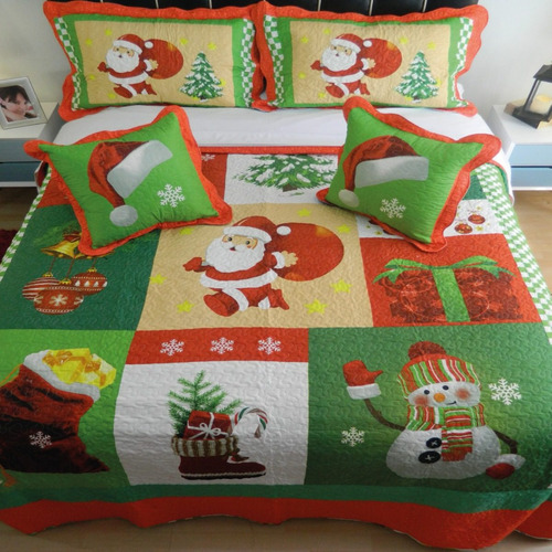 Imagen 3 de 5 de Cubrelecho Doble Navideño