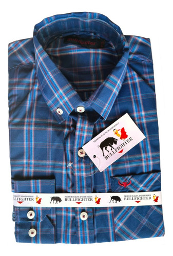 Camisa Masculina Bullfighter Xadrez Lançamento Manga Longa