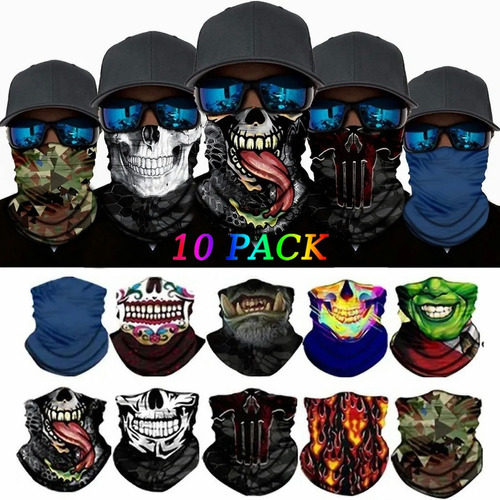 10 Pack Bandana - Multifunción Bandana-cacería, Moto, Pesca