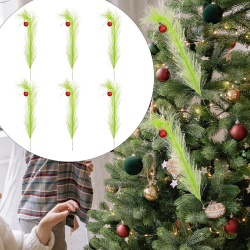 6 Piezas De Palillos Navideños, Artificiales, Decoración