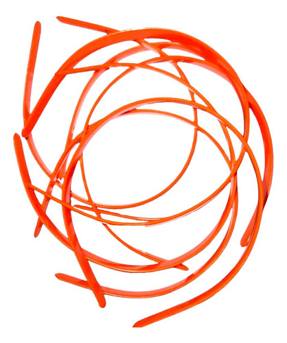 Vincha Plástica 1cm Para Forrar Color Deco Cotillon X 50u Naranja