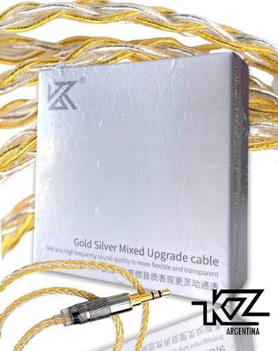 Cable Kz Gold Silver Mixed Upgrade Reforzado Oro Y Plata