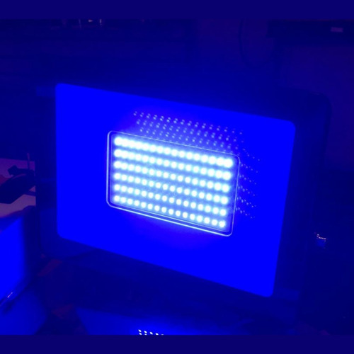 Refletor Led 100w Smd Prova D´água Ip66 Holofote 6500k Azul