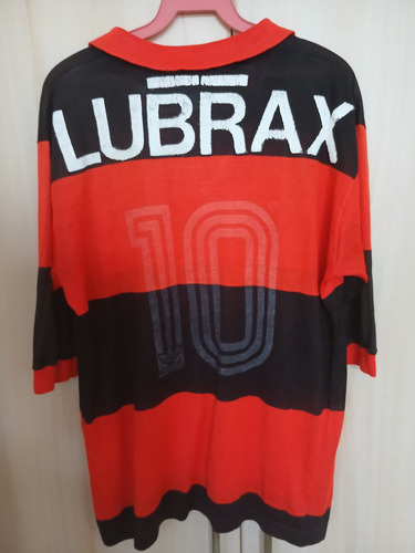 Camisa Do Flamengo Adidas Lubrax 10! Zico! Tamanho Gg (Usado)