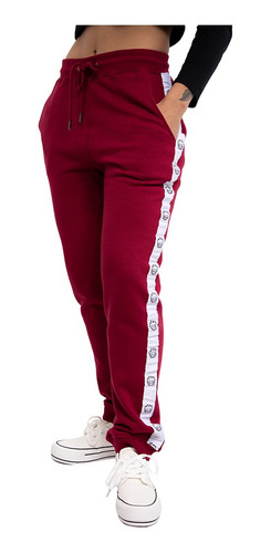 Pantalon Jogger Mujer Spitfire 360 Big Head Laterales Burdeo