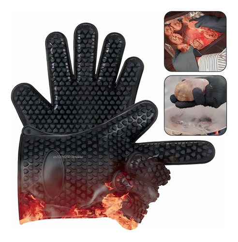 Guantes Agarra Ollas Silicona Horno Resiste Calor Multiuso