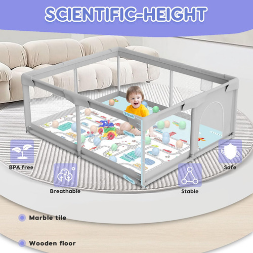 Baby Playpen Besuhot Baby Playard Con Puerta De 127 X 127 Cm