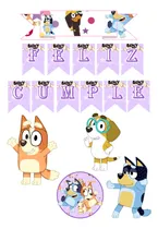 Comprar Adorno Torta Cake Topper  Personalizado Varios Personajes Lavanda Bluey