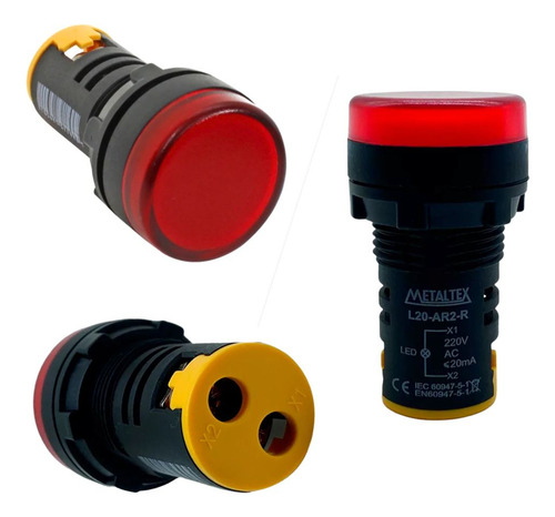 Sinaleiro Led Vermelho 22mm L20-ar1-r 110v - Metaltex