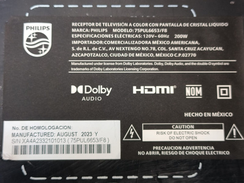 Philips 75pul6653/f8 Main Juc7.820.00293822 (Usado)