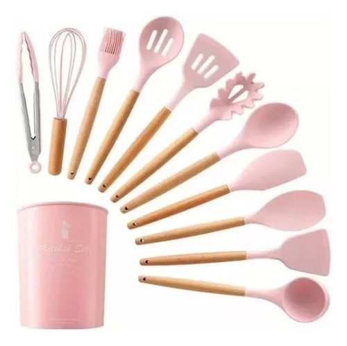 Set De Utensilios De Cocina 12 Piezas En Silicona Teflon