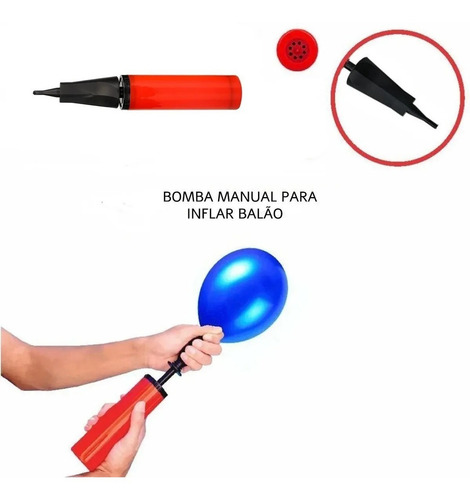 Bomba De Ar Manual Para Encher Bexiga Balão Festa Decoração Cor Sortido