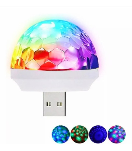 Mini Foco Led Multicolor Usb Con Sensor De Sonido