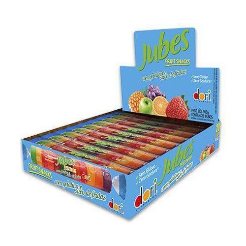 Bala Goma Jubes Zero Glúten Zero Gordura Dori -20 Tubos 48g