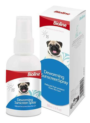 Bioline Spray Protector Solar Y Antiparasitario Perros 50 Ml