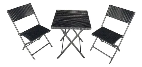 comprar Juego Comedor Mesa Dos Sillas Plegables Mimbre Exterior 