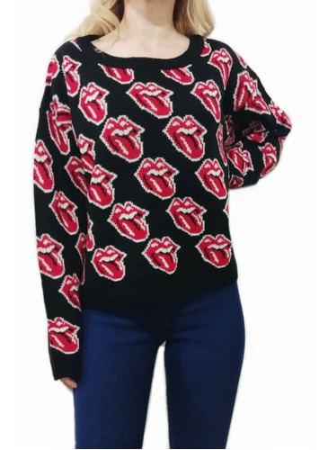 Sweater Oversized Mujer Hilo Rolling Stones Exclusivo 2020 