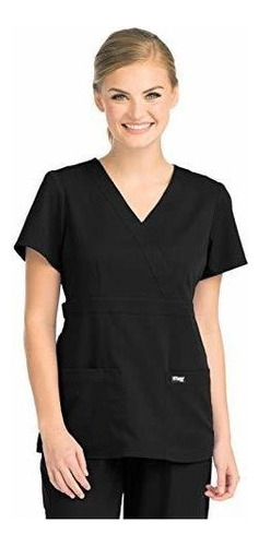 Anatomia De Gris Mujer Juniorfit Threepocket Mockwrap Scrub