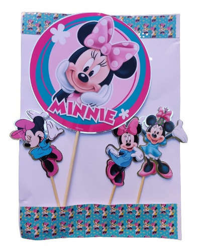 4 Topper Para Torta De Cumpleaños Minnie Mouse Cotillon