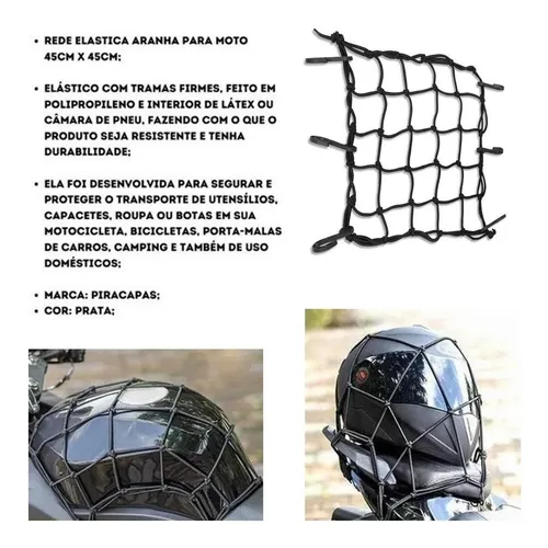 Atacado 100 Rede Elástica Aranha Capacete Bau Redinha 45x45 - DNSA MOTO  PEÇAS