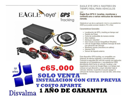 Eagle Eye Gps Ii: Rastreo Tiempo Real P/ Vehiculos 1 Año Gar