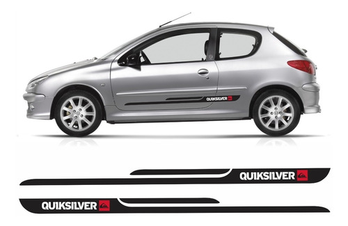Adesivo Faixa Lateral Peugeot 206 Quiksilver Par Qks03