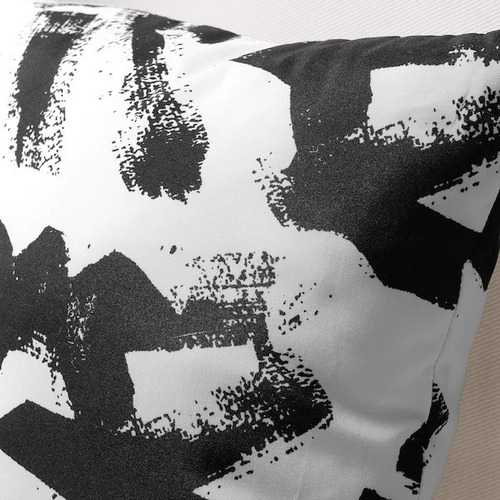 Imagen 3 de 3 de Cojin Decorativo Ultra Suave Blanco | Negro 40 X 40 Cm
