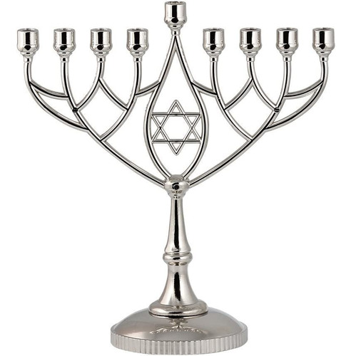 Menorah De Hanukkah Clásica De 9 Brazos - 9 In. Alto Está...