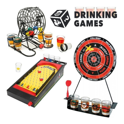 Combo Festa Drink Game 3 Jogos Bebidas Bingo Dardo E Pinball