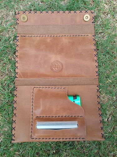 Tabaquera Artesanal Para Cigarrillos - 100% Cuero
